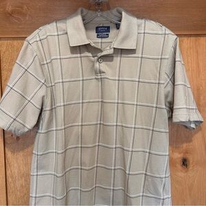 Arrow Men's Tan Checkered Polo Shirt